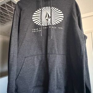 Volcom Dark Gray Pullover Hoodie with White Graphic